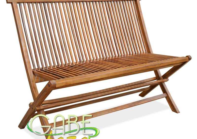  KURSI  LIPAT  2 DUDUKAN JATI 120 CM Gabe Bazar Furniture