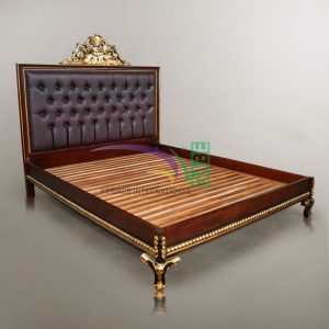 PRINCE GOLD BROWN BED MAHOGANY